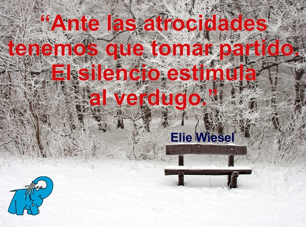 Una Enseñanza de Elie Wiesel en la Frase del Día del Elefante Azul de Avilés.